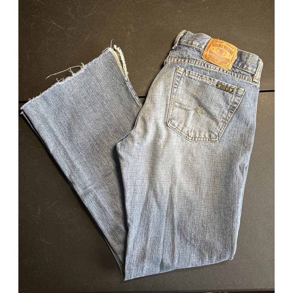 Lucky Brand Dungarees Jeans Women's Size 12 31 Waist Split Leg Vintage Denim Y2K